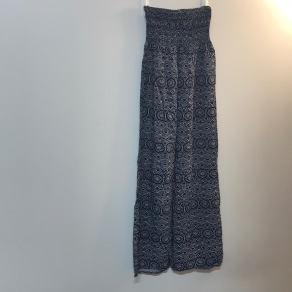 Blue maxi strapless dress - Picture 1 of 4